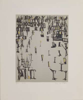 Les piétons de Noël (Lithograph) - Maria Helena VIEIRA DA SILVA