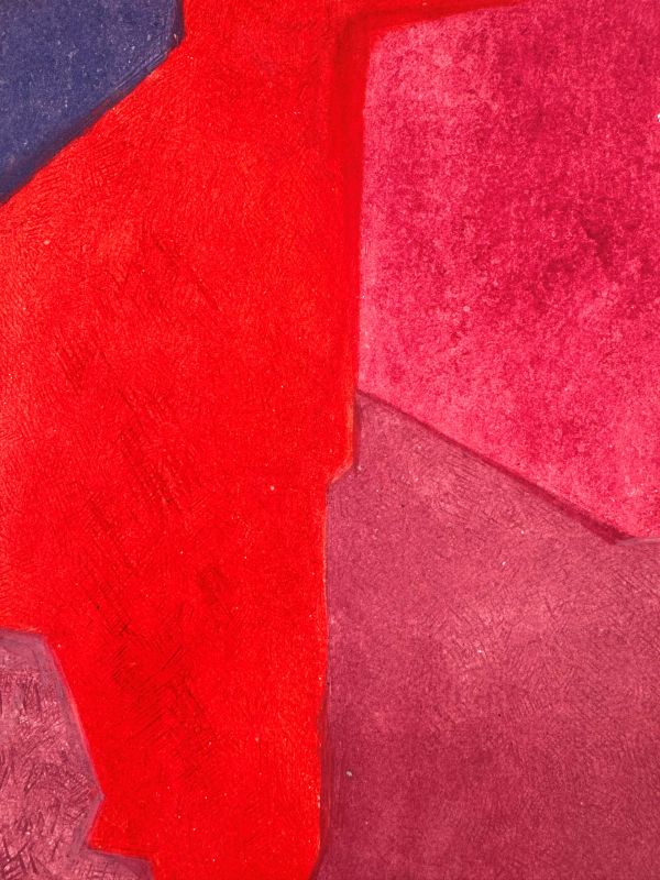 Komposition in Lila, Blau und Rot (Mischtechnik (Modern)) - Serge  POLIAKOFF