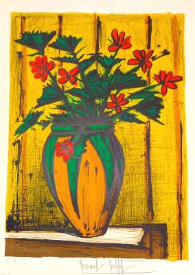 Flowers in a pot (Lithograph) - Bernard BUFFET