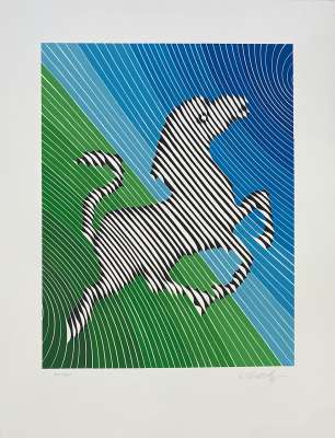Zebra 2 (Lithograph) - Victor  VASARELY