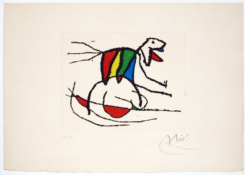 El Sobreviviente visita los P&aacute;jaros (Etching and aquatint) - Joan  MIRO