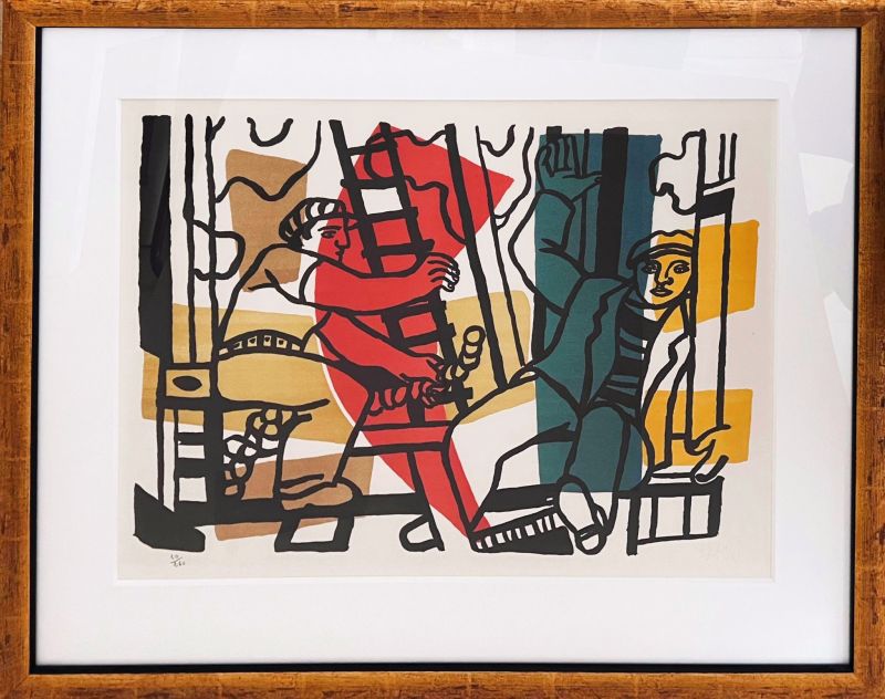 Les constructeurs (Litografía) - Fernand LEGER