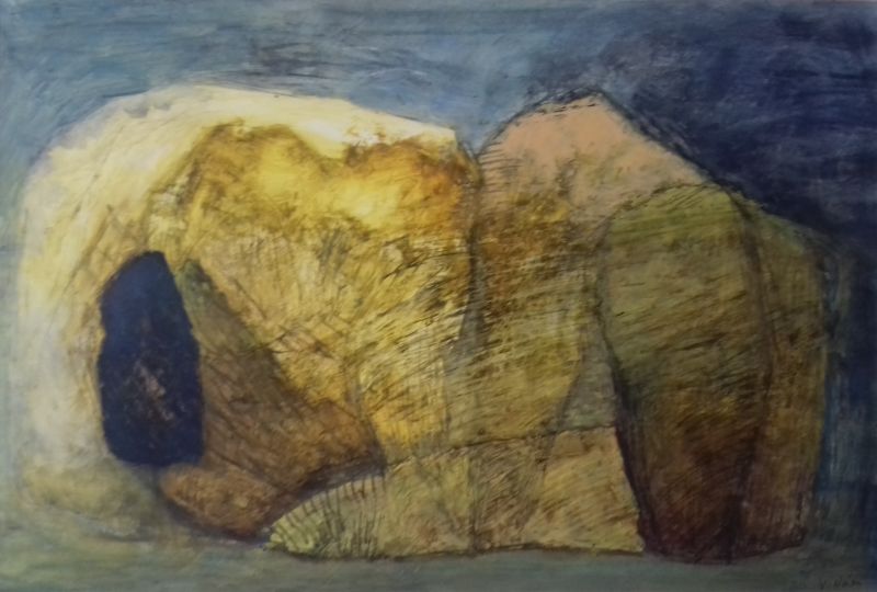 Falaise (Oil on paper (contemporary) ) - Véronique NEROU