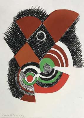 "Juste Présent" de Tristan Tzara planche 3 (Aguafuerte y aguatinta) - Sonia DELAUNAY