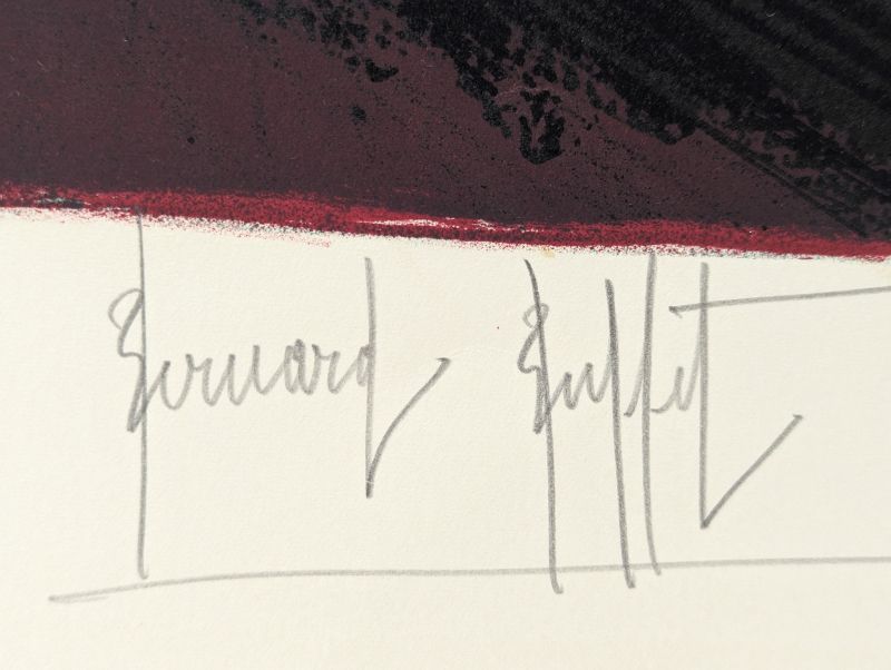 Mon Cirque, le clown au fond rouge (Litografía) - Bernard BUFFET