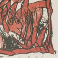 Schismes (Litografía) — Pierre ALECHINSKY — Detalle de la firma