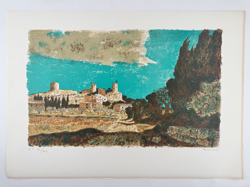 Roland Oudot (1897-1981) // Village provençal (Lithographie) — Artistes Divers