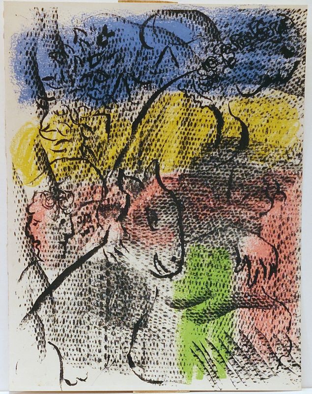 Couple with goat (Lithograph) - Marc CHAGALL
