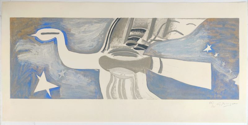 Large blue bird (Lithograph) - Georges BRAQUE