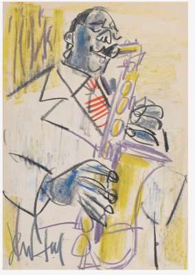 Saxophoniste (Dessin (moderne)) -  GEN PAUL
