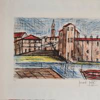 Saint-Tropez, la Ponche (Grabado) — Bernard BUFFET — Vista con márgenes