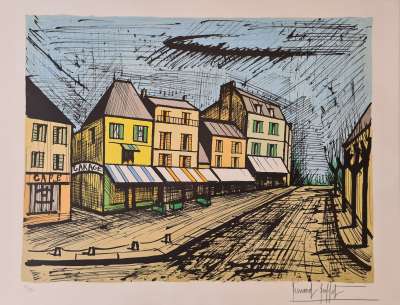 Le Village de Marines (Farblithographie) - Bernard BUFFET