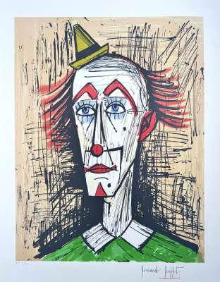 Clown with the Little Hat (Lithograph) - Bernard BUFFET