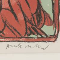 Schismes (Litografía) — Pierre ALECHINSKY — Detalle de la firma