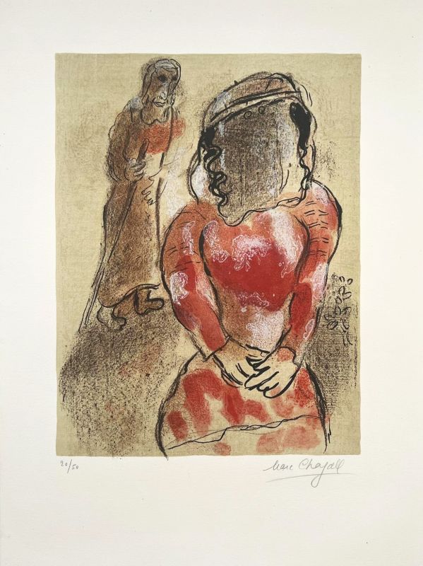 Tamar belle-fille de Juda (Lithograph) - Marc CHAGALL