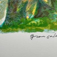 Emilio Grau-Sala (1911-1975) // Jeune fille dans le Jardin (Farblithographie) — Artistes Divers