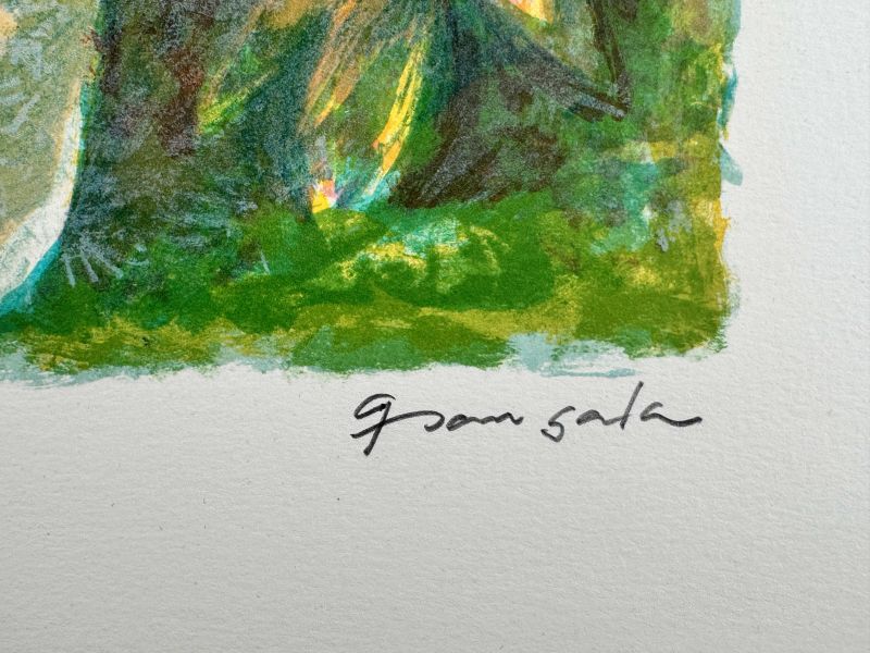 Emilio Grau-Sala (1911-1975) // Jeune fille dans le Jardin (Farblithographie) — Artistes Divers