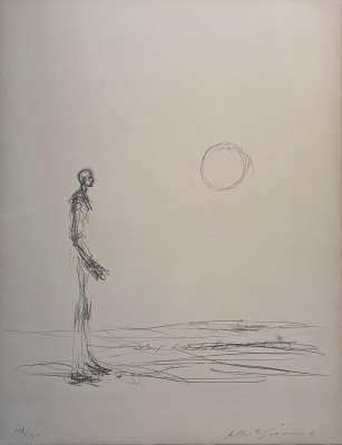 El hombre de pie y el sol (Litografía) - Alberto GIACOMETTI