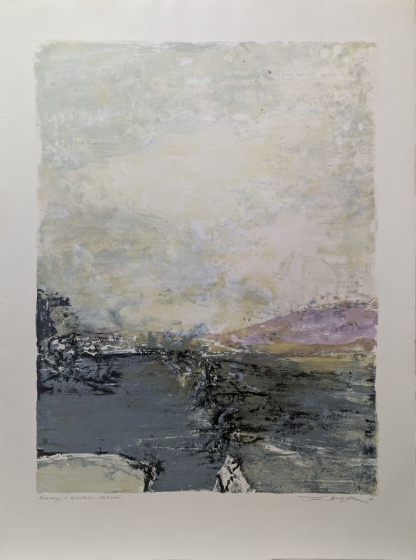 Hommage an Nobutaka Shikanai (Farblithographie) - Wou-ki  ZAO