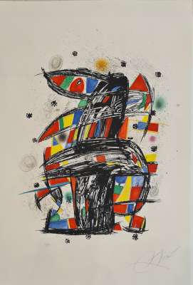 Arlequin Tourneur (Lithographie) - Joan  MIRO