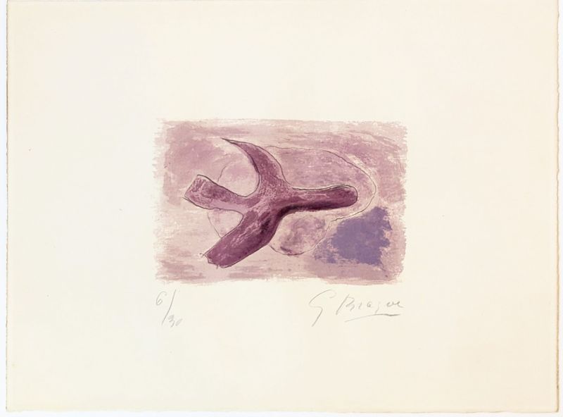 El pájaro púrpura (Litografía) - Georges BRAQUE