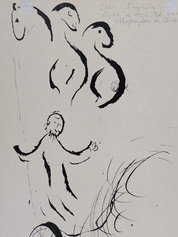 Daniel avec les lions  (Les Proph&egrave;tes) (Lithograph) - Marc CHAGALL