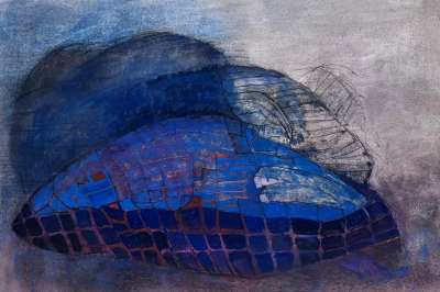 Le bleu sous la mer (Gouache (contemporary)) - Véronique NEROU