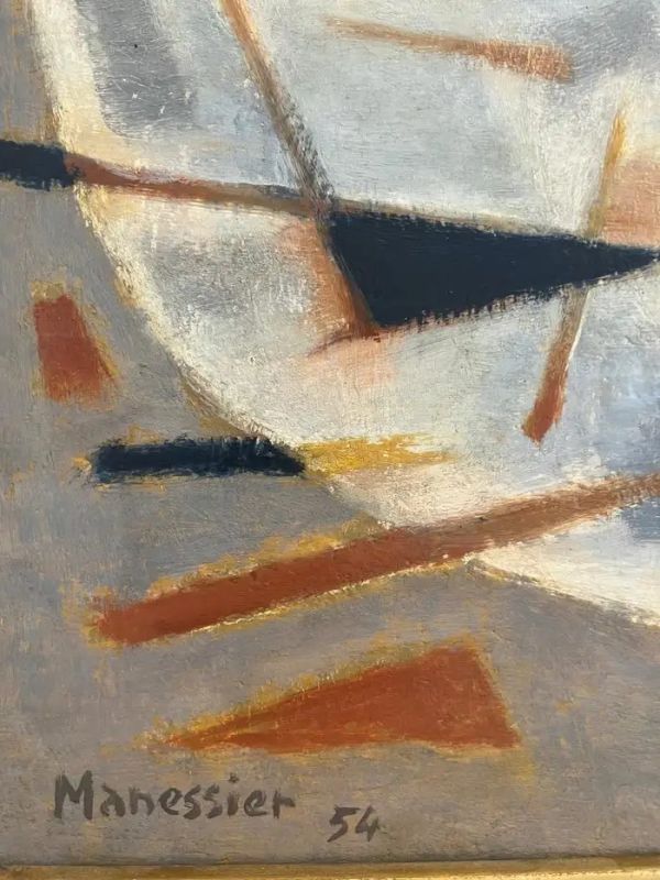 Barques (Huile sur toile (moderne)) - Alfred  MANESSIER
