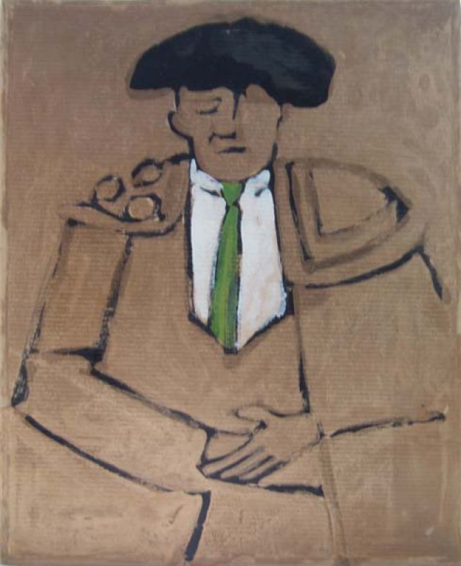 Matador vert (Oil on paper (contemporary) ) - Alexis  POLIAKOFF