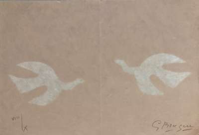 Le tir à l'arc (Double page de garde) (Lithographie) - Georges BRAQUE