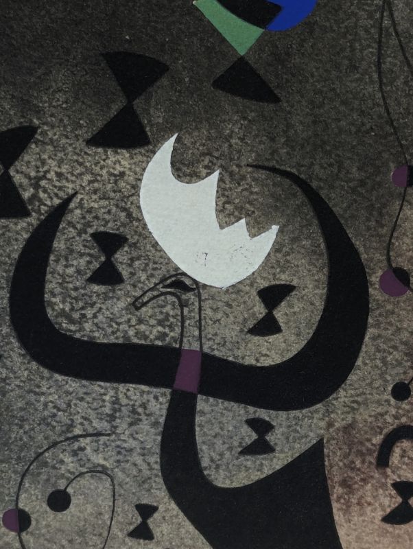 Femmes au bord du lac à la surface irisée par le passage d'un cygne (Constellations) (Pochoir) — Joan MIRO