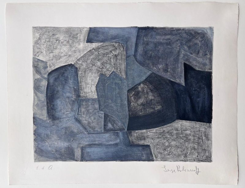Composición gris (Litografía) - Serge  POLIAKOFF