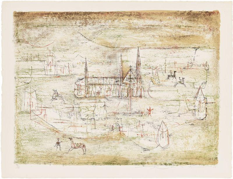 Die Altstadt (Farblithographie) - Wou-ki  ZAO