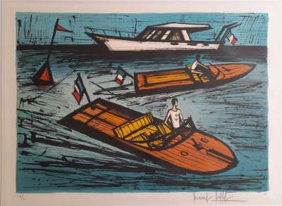 Chris-Craft et Riva (Lithographie) - Bernard BUFFET