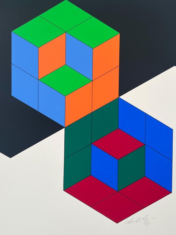 Bi-Hexa (Sérigraphie) - Victor  VASARELY