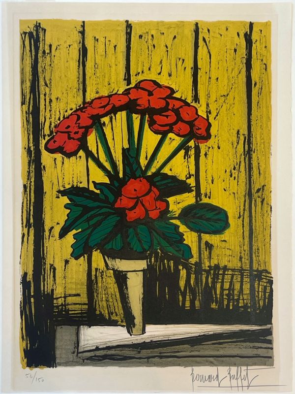 Le pot de bégonias (Lithographie) - Bernard BUFFET