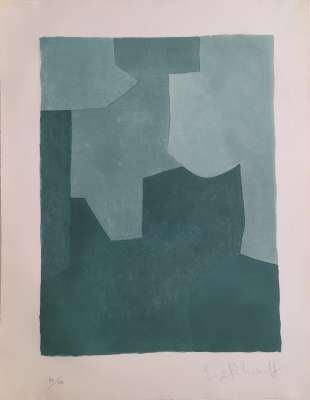 Green composition L53 (Lithograph) - Serge  POLIAKOFF