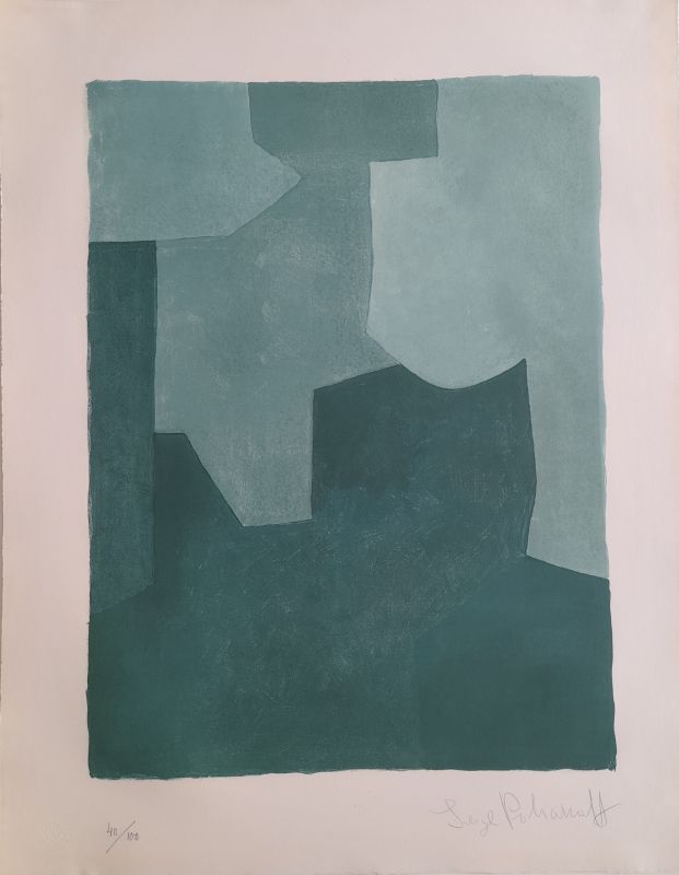 Composition verte L53 (Lithographie) - Serge  POLIAKOFF