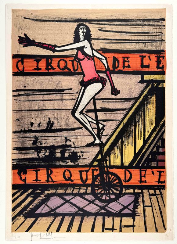 El monociclo (Litografía) - Bernard BUFFET