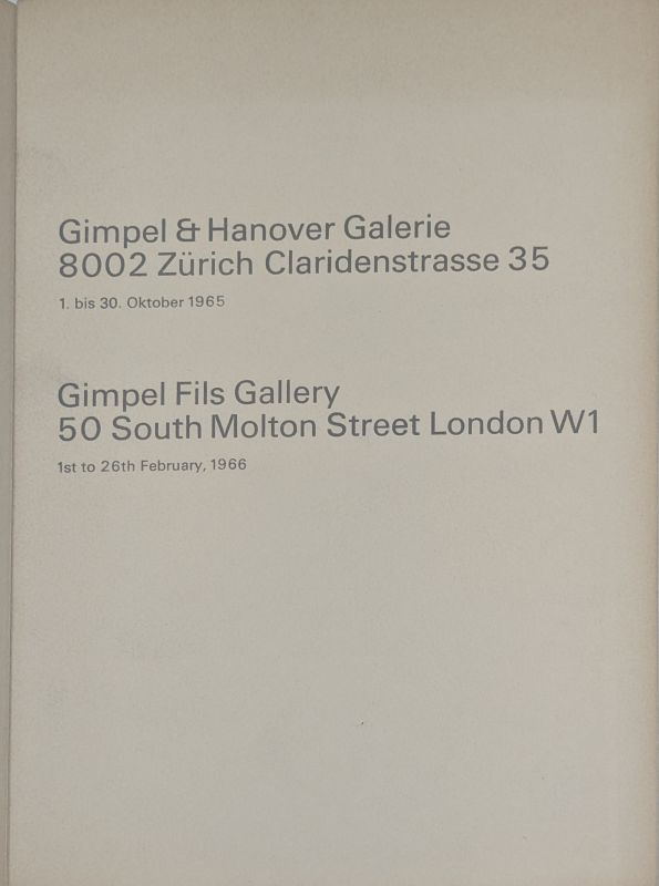 Cat&aacute;logo de la exposici&oacute;n Gimpel & Hanover Galerie (Plantilla) - Sonia DELAUNAY