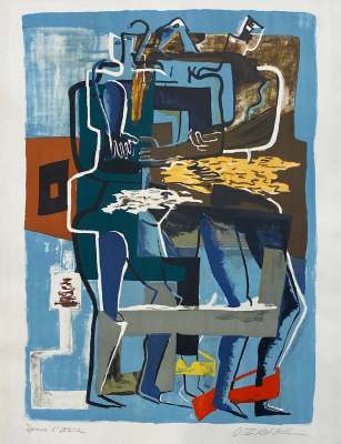 La Conversation (Lithograph) - Ossip  ZADKINE