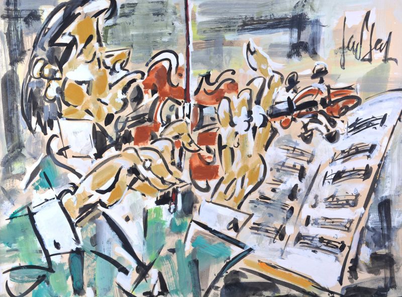 Le Violoniste (Gouache (moderne)) -  GEN PAUL