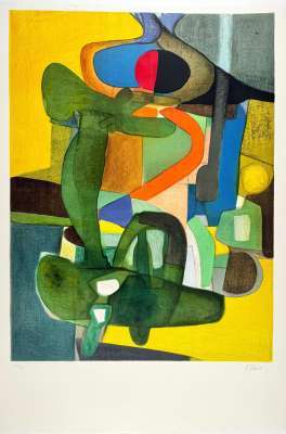 Der Flug (Farblithographie) - Maurice ESTEVE