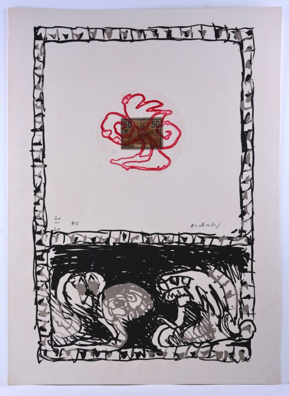 Serpiente II (Litografía) - Pierre ALECHINSKY