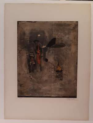 Composition with black dot (Etching) - Johnny FRIEDLAENDER