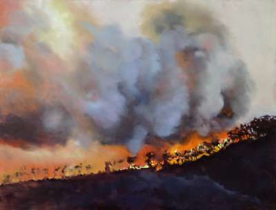 Incendi II (Öl auf Kupfer ) - Sara FRATINI