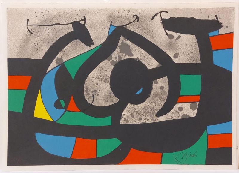El lagarto de plumas doradas (Litografía) - Joan  MIRO