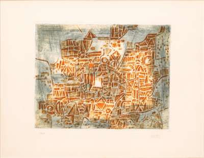 La Rochelle (Linogravure) -  LOUTTRE . B (Marc-Antoine BISSIERE)