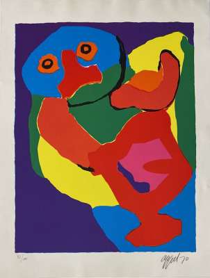 L'homme qui danse (Lithographie) - Karel APPEL