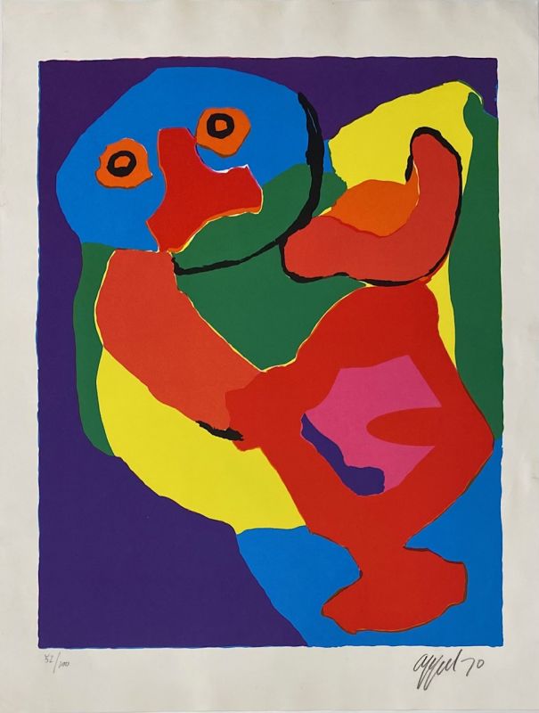 L'homme qui danse (Lithographie) - Karel APPEL